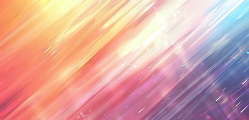 Obraz premium Vibrant diagonal light streaks in pink, orange and blue create dynamic motion effect on abstract background. Soft blending of warm and cool colors adds depth.