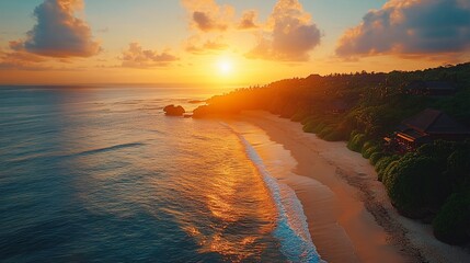 Sunrise in Pandawa beach in bali
