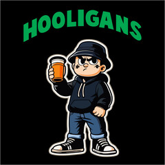 illustration vector graphic of Football fans ultras hooligan design for logo, t-shirt, sticker