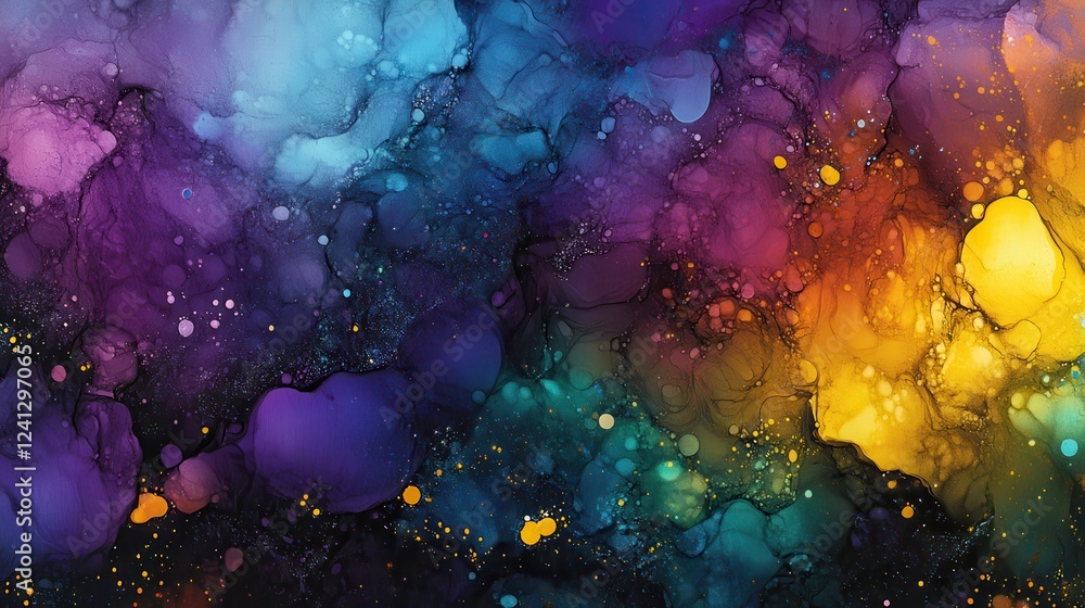 Poster vibrant abstract background with colorful fluid shapes and texture