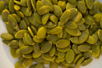 Closeup of pumpkin seeds
