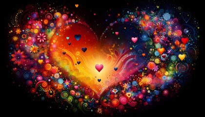 Heart of Vibrant Emotions, Valentine's Day, GENERATIVE AI	