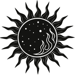 sun silhouette vector illustration