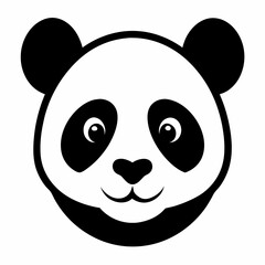 Panda Face Silhouette Vector Artwork