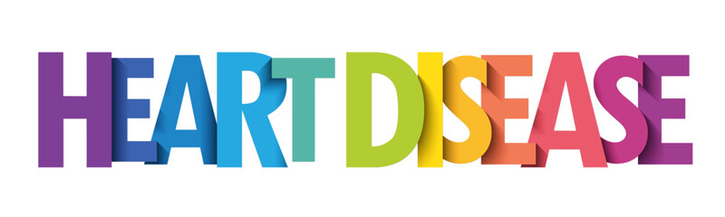 HEART DISEASE colorful vector typography banner