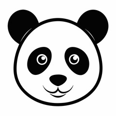 Panda Face Silhouette Vector Artwork