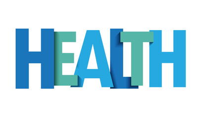 HEALTHY blue vector typography banner