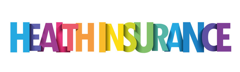 Obraz premium HEALTH INSURANCE colorful vector typography banner