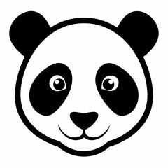 Panda Face Silhouette Vector Artwork