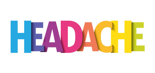 HEADACHE colorful vector typography banner