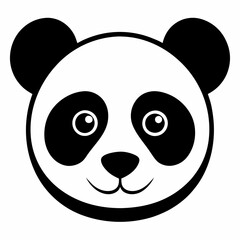 Panda Face Silhouette Vector Artwork