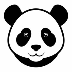Panda Face Silhouette Vector Artwork