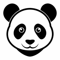 Panda Face Silhouette Vector Artwork
