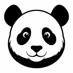 Panda Face Silhouette Vector Artwork