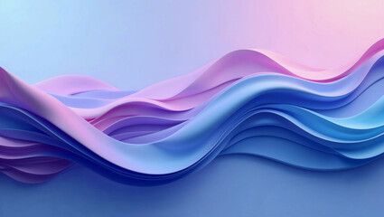 Flowing Abstract Gradient Waves in Pastel Blue and Pink Tones