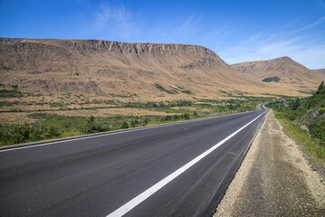 Road through The Tablelands, Gros Morne National Park, Newfoundland and Ladbrador, Canada