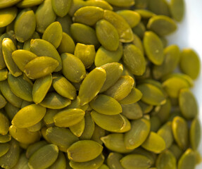 Closeup of pumpkin seeds