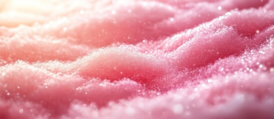 Pink snow texture, sunlit, outdoors, winter