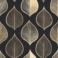 Elegant leaf pattern design abstract art seamless texture minimalist style digital background calm environment