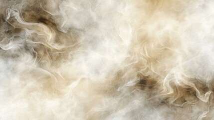Abstract swirling beige and brown smoke texture.