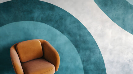 A teal design featuring sharp, clean lines and a minimalist approach, evoking a sense of calm and sophistication.