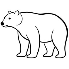 Polar Bear One-Line Vector Illustration