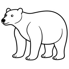 Polar Bear One-Line Vector Illustration