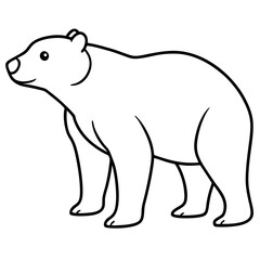 Polar Bear One-Line Vector Illustration