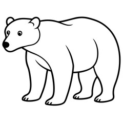 Polar Bear One-Line Vector Illustration
