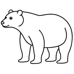 Polar Bear One-Line Vector Illustration
