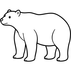 Polar Bear One-Line Vector Illustration