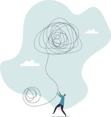 Leadership to deal and handle business problem, skill and decision to overcome difficulty or uncertainty, crisis management.business concept.flat character.