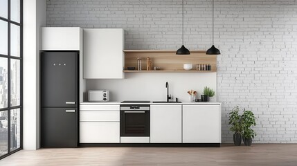 Microapartment with a cleverly designed kitchenette, builtin storage, and spaceefficient appliances