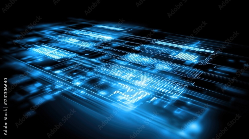 Poster digital innovation event showcasing advanced technology solutions global tech hub multimedia present