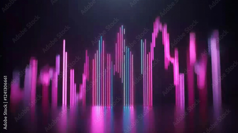 Aufkleber vibrant sound waves visualization digital space graphic design abstract environment aesthetic view d