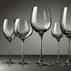Set of vector illustration stemware