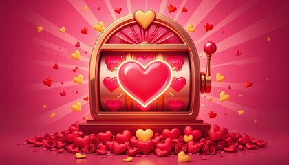 Radiant Hearts Spin for Love and Luck