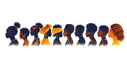 African Children Silhouettes, Profile, Diversity, Cultural Heritage, Background