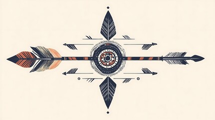 Abstract arrow design, symmetrical pattern, artistic graphic
