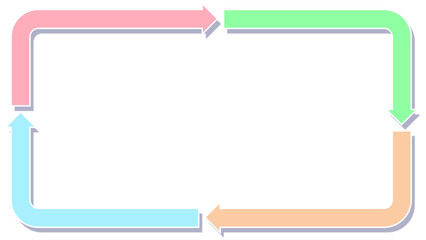 Obraz premium パステルカラーの循環する矢印フレーム16：9