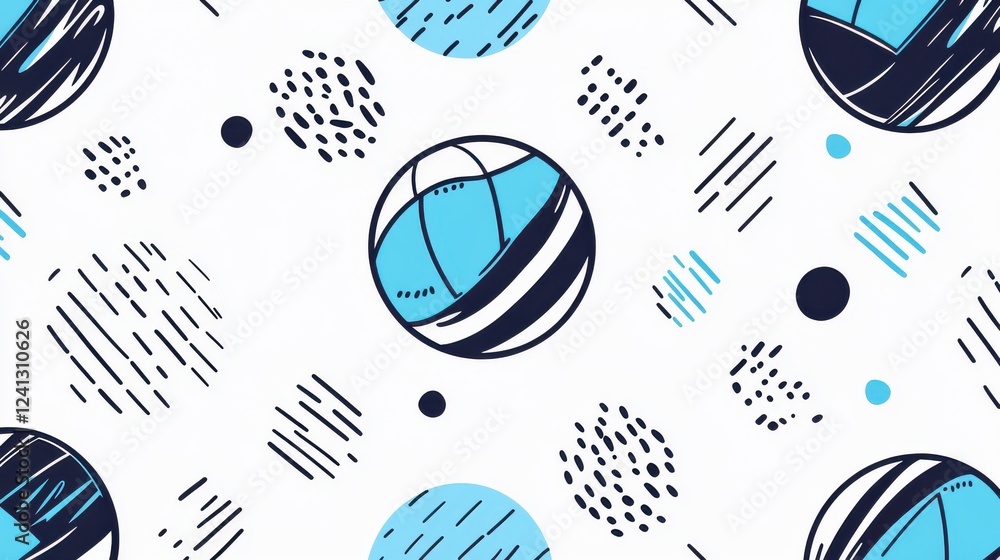 Poster colorful pattern with abstract geometric shapes and circles