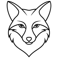 Simple Fox Head Art One Line Vector Style