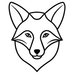 Simple Fox Head Art One Line Vector Style