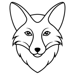 Simple Fox Head Art One Line Vector Style