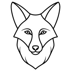 Simple Fox Head Art One Line Vector Style