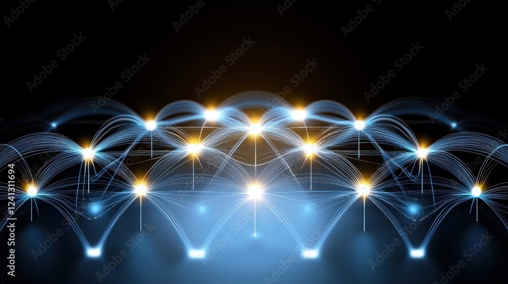 Aufkleber illuminated digital connectivity network futuristic environment abstract visuals technology concept 