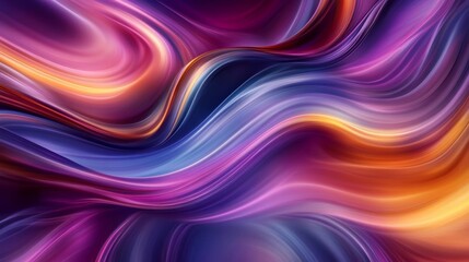 Obraz premium Colorful abstract waves blend seamlessly to create a mesmerizing visual experience in a digital artwork