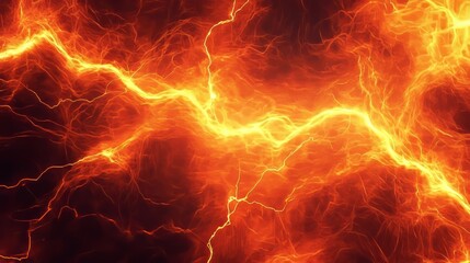 Vibrant electric currents glow with energy in a mesmerizing abstract display of fiery colors