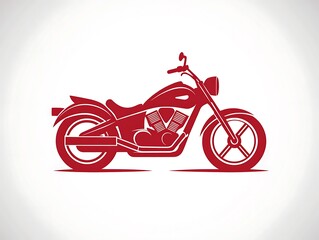 Fototapeta premium Red Motorcycle Silhouette Graphic Design for Print or Web