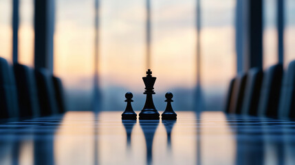 chessboard centerpiece symbolizes strategic discussions in meeting